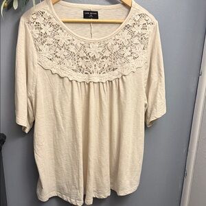 Lane Bryant women’s Ivory Lace Accent Blouse